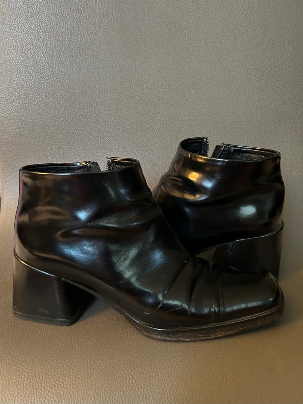 Via Spiga Women's Black Leather Ankle Booties with Block Heel